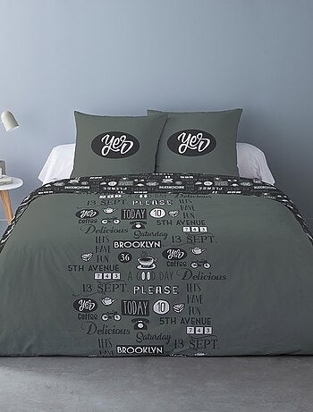 Housse de couette 240x220 Yes + 2 taies coton 52 fils