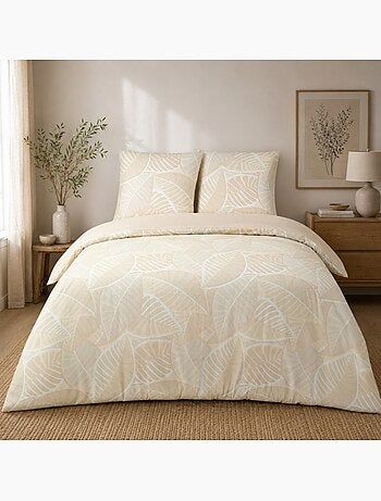 Housse de couette 240x220 YUCA + 2 taies Percale de coton