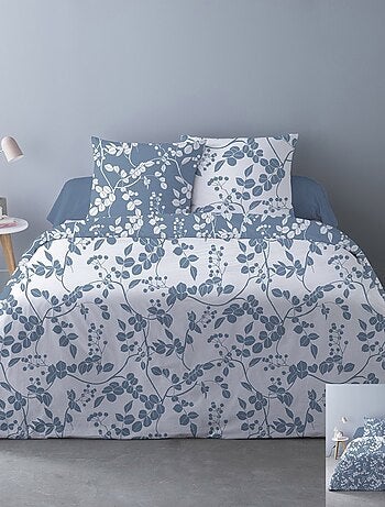 Housse de couette 240x220 Yuka bleu + 2 taies