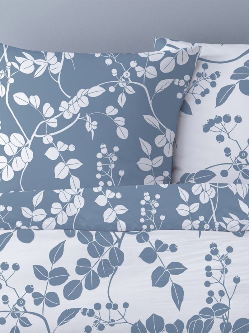 Housse de couette 240x220 Yuka bleu + 2 taies Bleu - Kiabi