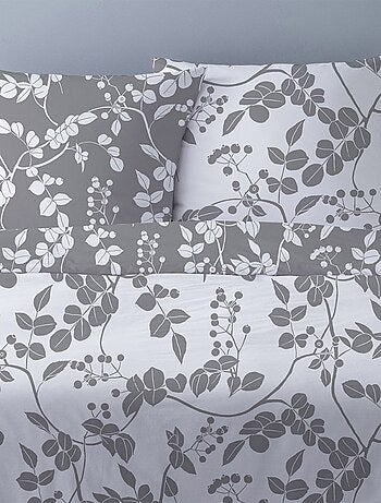 Housse de couette 240x220 Yuka gris + 2 taies