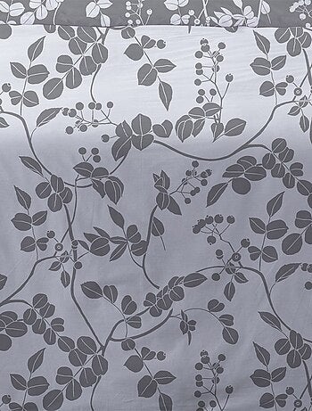 Housse de couette 240x220 Yuka gris + 2 taies