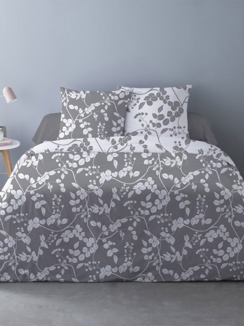 Housse de couette 240x220 Yuka gris + 2 taies Gris - Kiabi