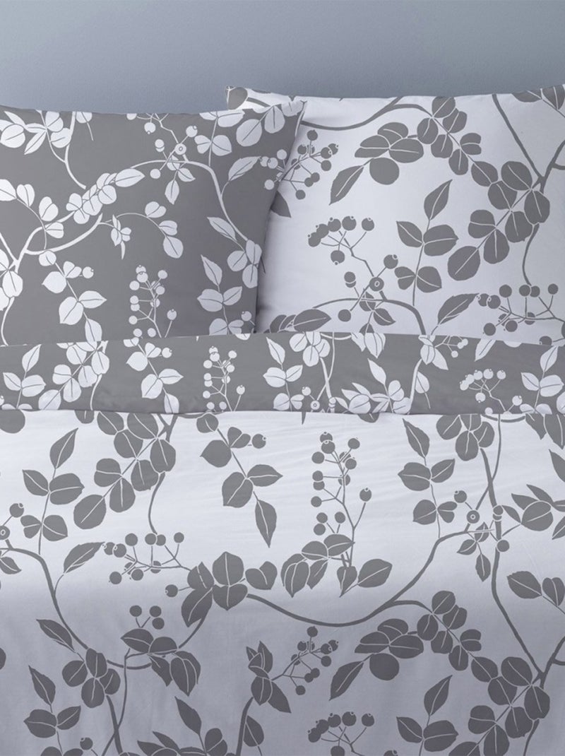 Housse de couette 240x220 Yuka gris + 2 taies Gris - Kiabi