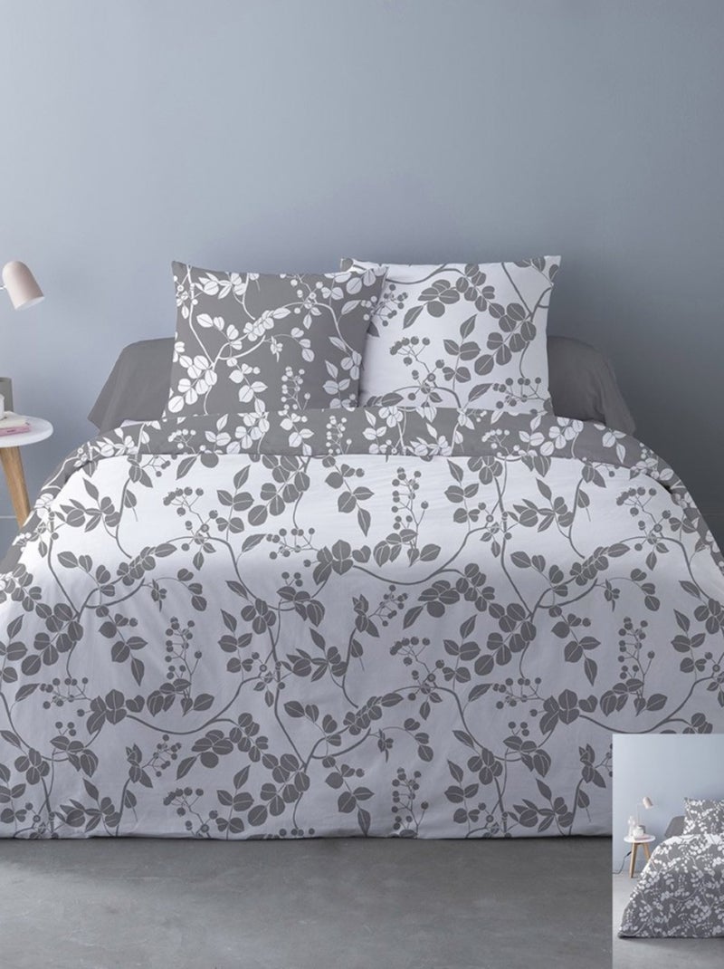 Housse de couette 240x220 Yuka gris + 2 taies Gris - Kiabi