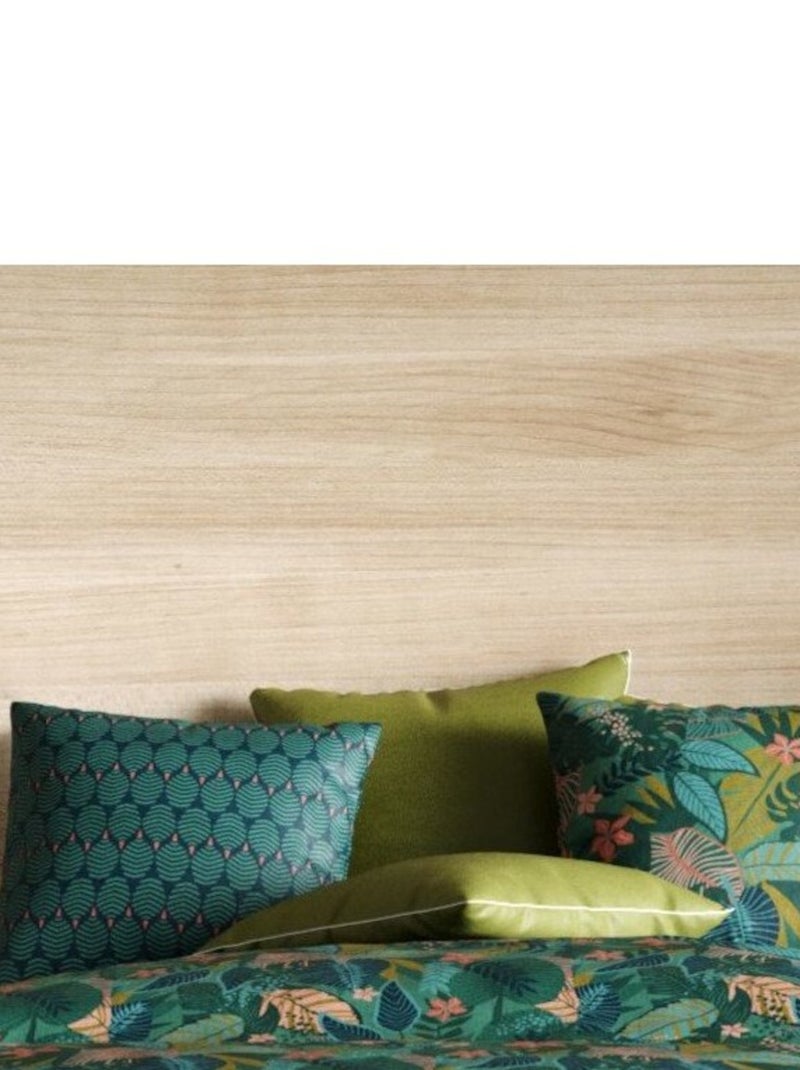 Housse de couette 240x220 ZANIA + 2 taies coton 57 fils Vert - Kiabi