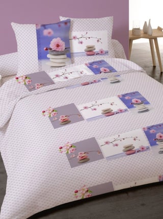 Housse de couette 240x220 ZEN ATTITUDE + 2 taies 100% coton