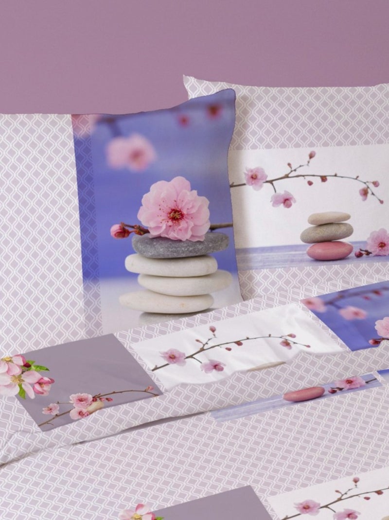 Housse de couette 240x220 ZEN ATTITUDE + 2 taies 100% coton Gris - Kiabi