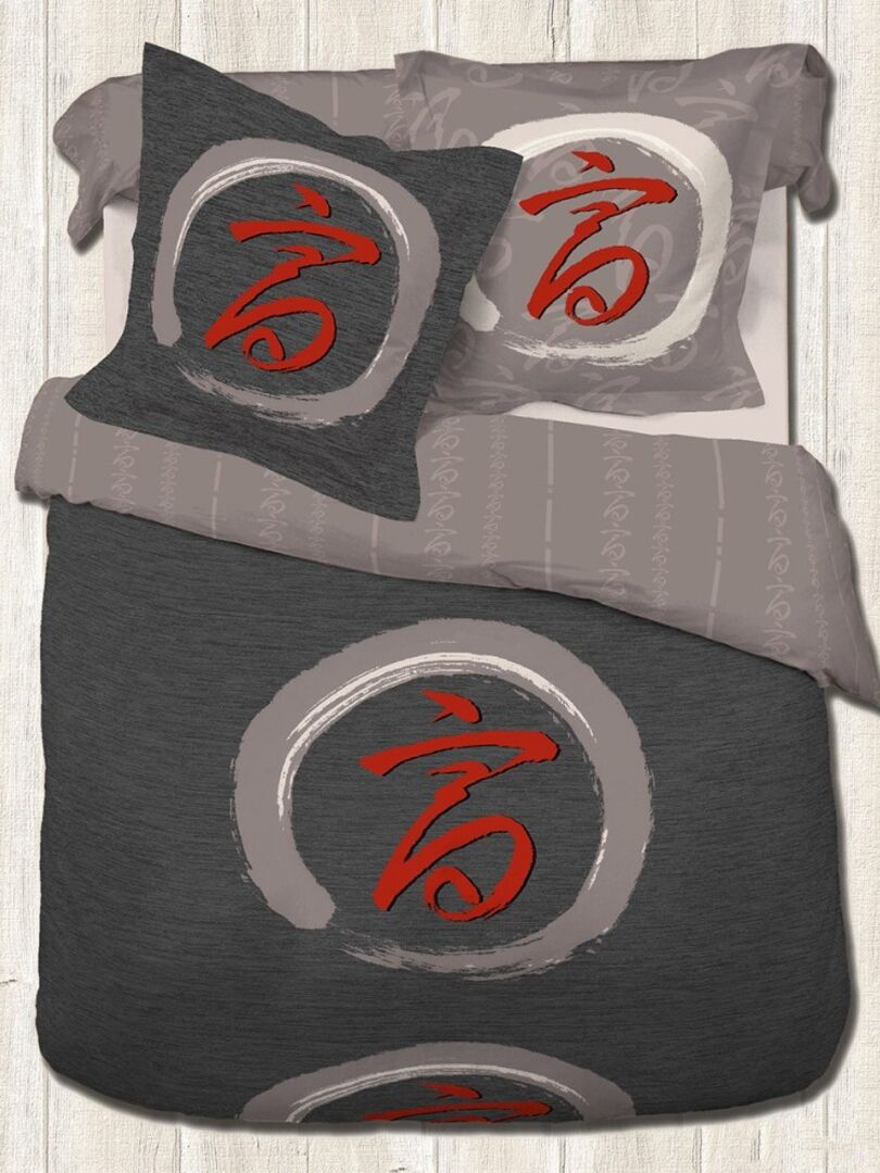 Freyamy Housse De Couette 240x260cm+2 Taie D'oreiller 65x65cm Coeur Imprimé Blanc Noir Parure De Lit 2 Personnes Adulte Motif Du Cœur Sets De Housse Couette En Microfibre Avec Fermeture Éclair