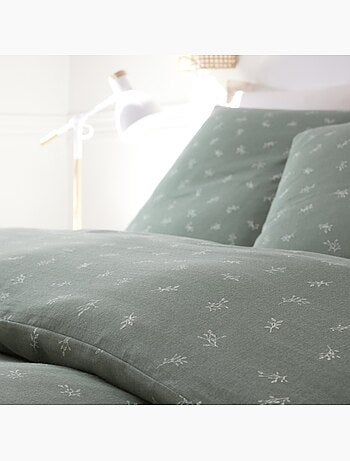 Housse de couette 240x220cm + 2 taies d'oreiller imprimées 100% gaze de coton