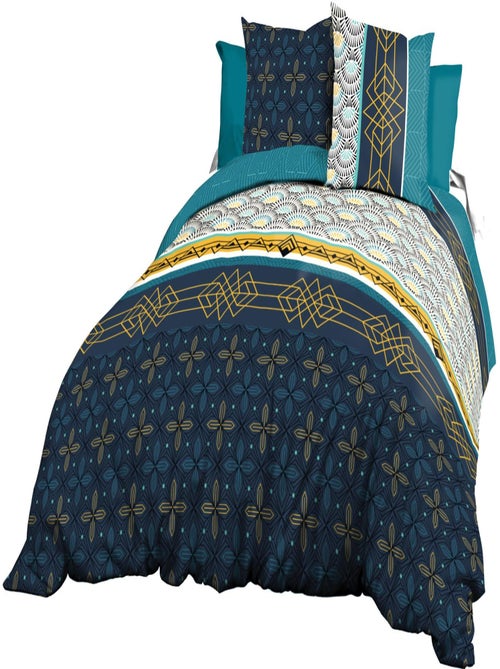 Housse de couette 240x260 + 2 taies - Pur coton 57 fils - Biarritz - Kiabi