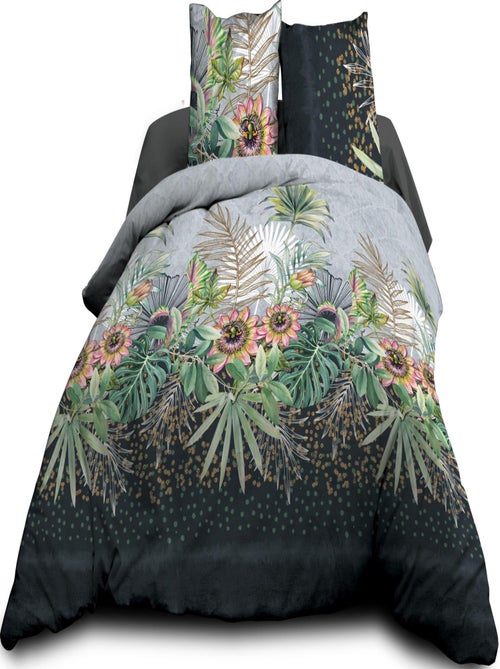 Housse de couette 240x260 + 2 taies - Pur coton 57 fils - Flora - Kiabi Housse de couette 240x260 + 2 taies - Pur coton 57 fils - Flora - Kiabi