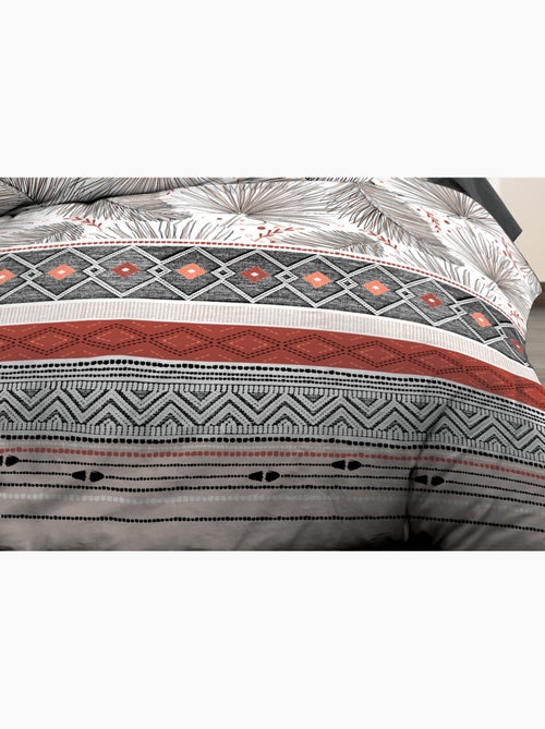 Housse de couette 240x260 + 2 taies - Pur coton 57 fils - Palme - Kiabi Housse de couette 240x260 + 2 taies - Pur coton 57 fils - Palme - Kiabi