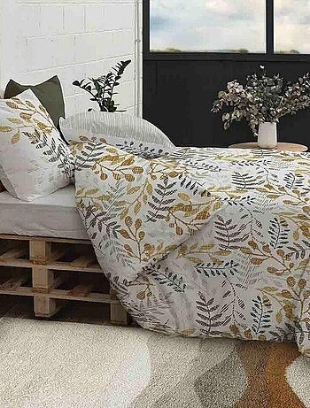Housse de couette 240x260 cm + 2 taies d'oreiller 65x65 cm Coton Bio Eloa