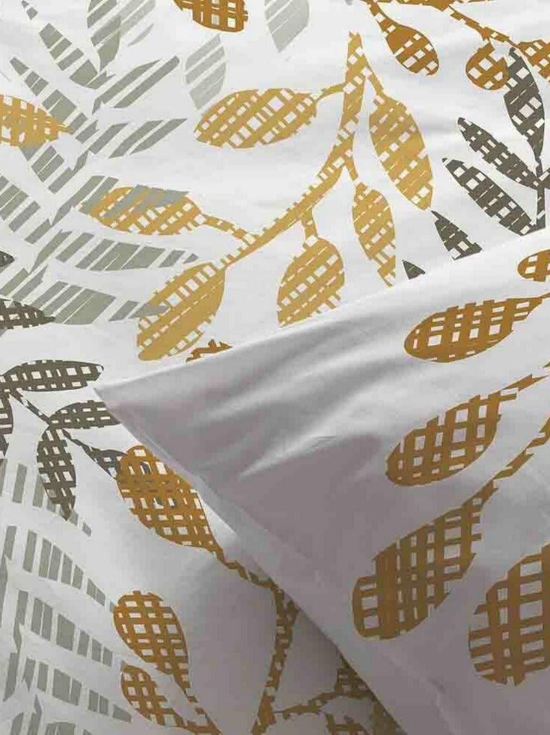 Housse de couette 240x260 cm + 2 taies d'oreiller 65x65 cm Coton Bio Eloa Jaune - Kiabi