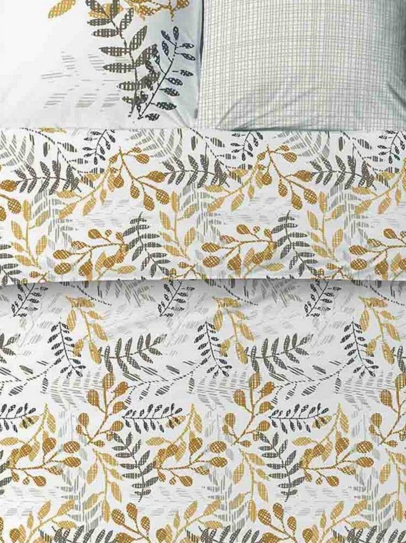 Housse de couette 240x260 cm + 2 taies d'oreiller 65x65 cm Coton Bio Eloa Jaune - Kiabi