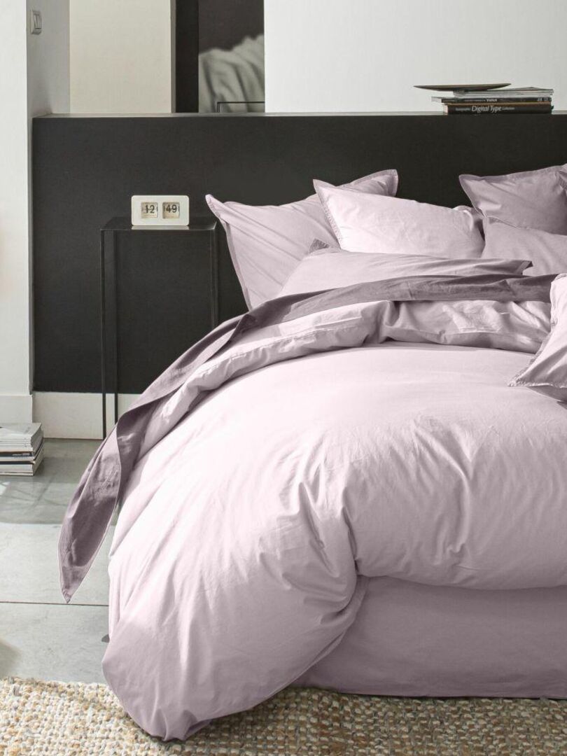 Housse de couette 240x260 cm Percale de Coton Tourterelle - Violet