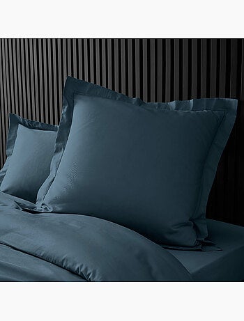 Housse de couette 260 x 240 cm Percale de coton 78 fils Bleu Nuit + 2 taies 63 x 63 cm