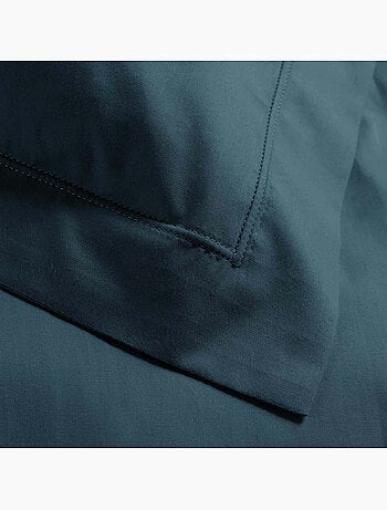 Housse de couette 260 x 240 cm Percale de coton 78 fils Bleu Nuit + 2 taies 63 x 63 cm
