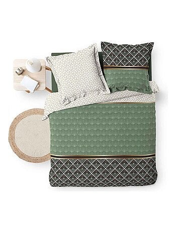 Housse de couette 260x240 + 2 taies Belor coton Percale 78 fils