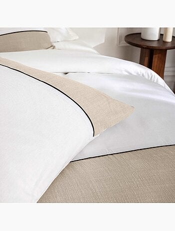 Housse de couette 260x240 + 2 taies bicolore 100% coton 57fils