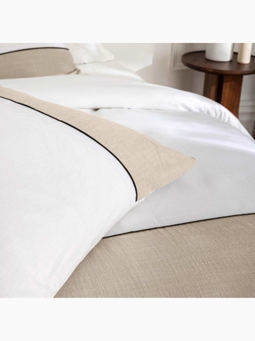 Housse de couette 260x240 + 2 taies bicolore 100% coton 57fils - Kiabi Housse de couette 260x240 + 2 taies bicolore 100% coton 57fils - Kiabi