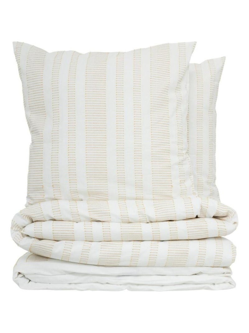 Housse de couette 260x240 + 2 taies coton ISAO Blanc - Kiabi