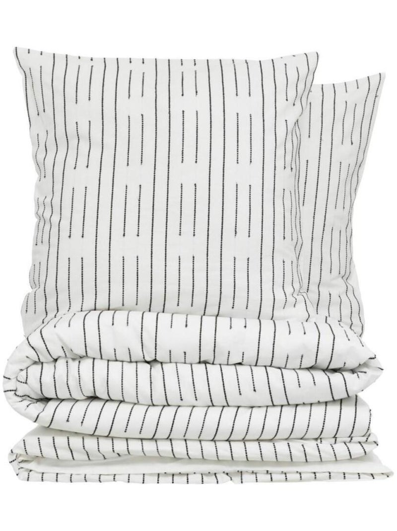 Housse de couette 260x240 + 2 taies coton KAIN Blanc - Kiabi