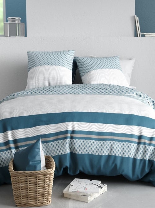 Housse de couette 260x240 + 2 taies en coton 57 fils - Kiabi