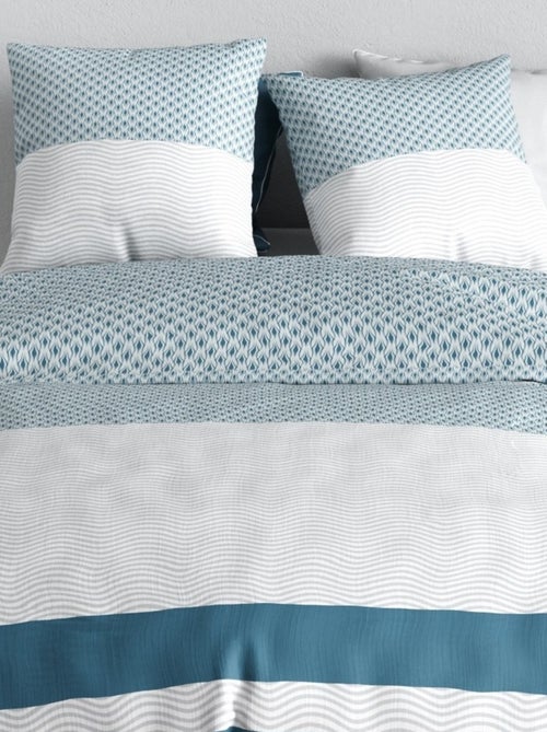 Housse de couette 260x240 + 2 taies en coton 57 fils - Kiabi