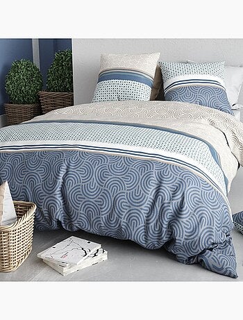 Housse de couette 260x240 + 2 taies en coton 57 fils