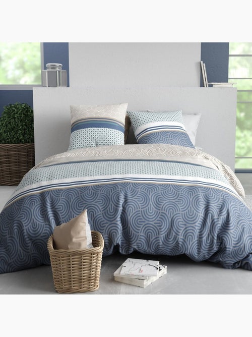 Housse de couette 260x240 + 2 taies en coton 57 fils - Kiabi