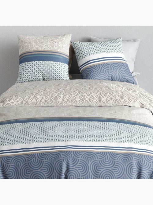 Housse de couette 260x240 + 2 taies en coton 57 fils - Kiabi