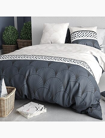 Housse de couette 260x240 + 2 taies en coton 57 fils