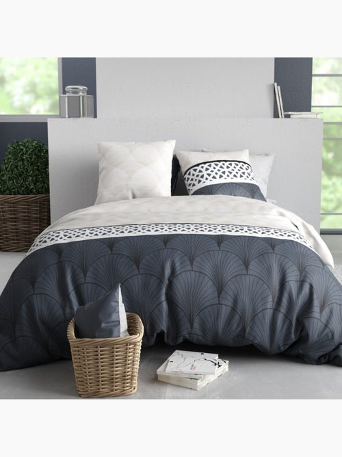 Housse de couette 260x240 + 2 taies en coton 57 fils - Kiabi