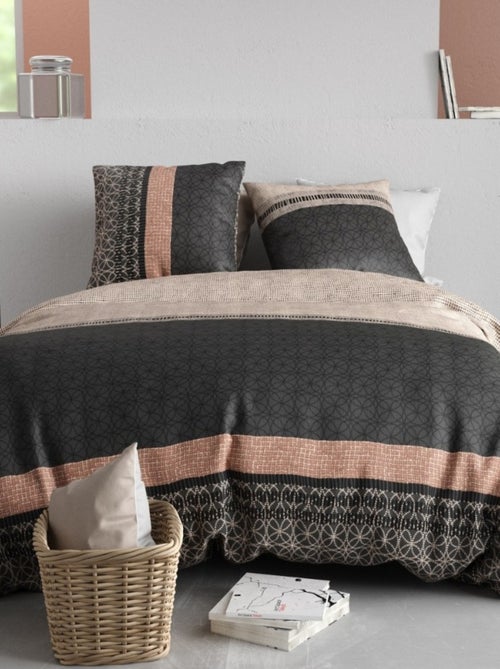 Housse de couette 260x240 + 2 taies en coton 57 fils - Kiabi Housse de couette 260x240 + 2 taies en coton 57 fils - Kiabi