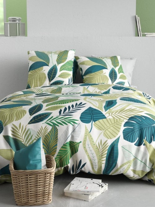 Housse de couette 260x240 + 2 taies en coton 57 fils - Kiabi Housse de couette 260x240 + 2 taies en coton 57 fils - Kiabi