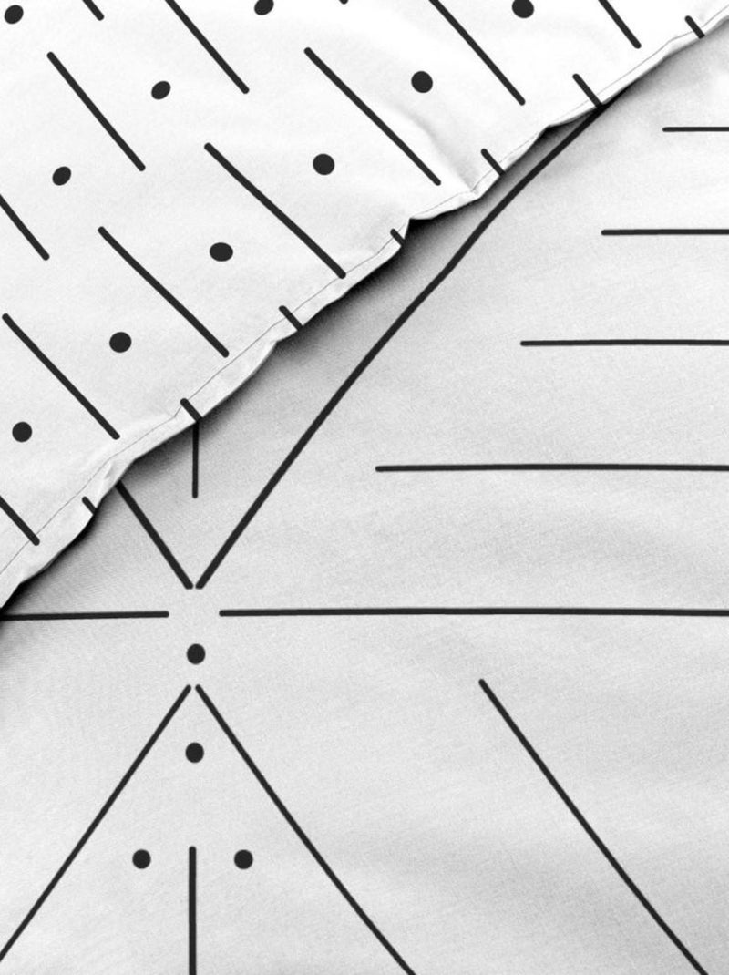 Housse de couette 260x240 + 2 taies ETNA 100% coton Blanc - Kiabi