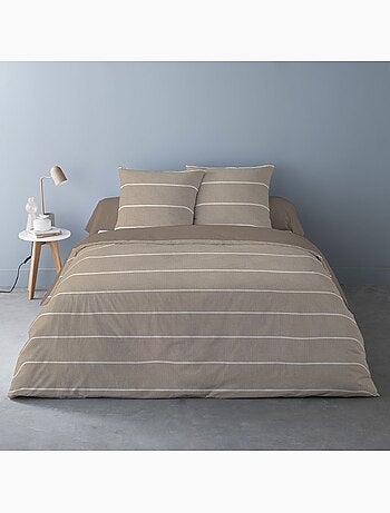 Housse de couette 260x240 + 2 taies flanelle 100% coton