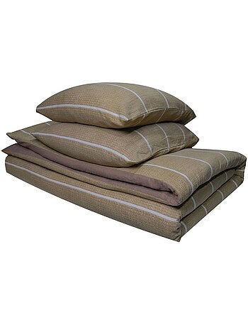 Housse de couette 260x240 + 2 taies flanelle 100% coton
