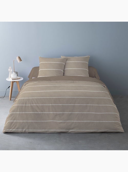 Housse de couette 260x240 + 2 taies flanelle 100% coton - Kiabi Housse de couette 260x240 + 2 taies flanelle 100% coton - Kiabi