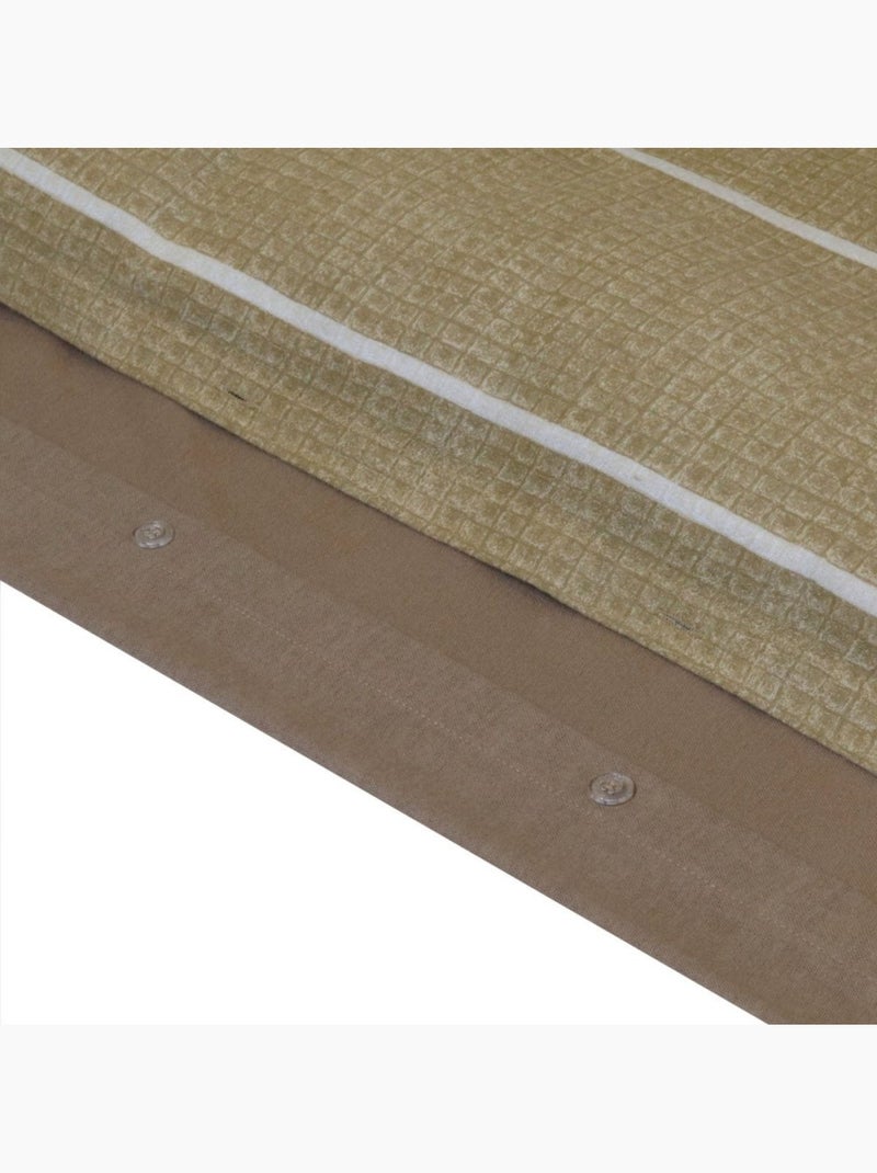 Housse de couette 260x240 + 2 taies flanelle 100% coton Beige - Kiabi