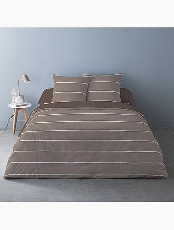 Housse de couette 260x240 + 2 taies flanelle 100% coton