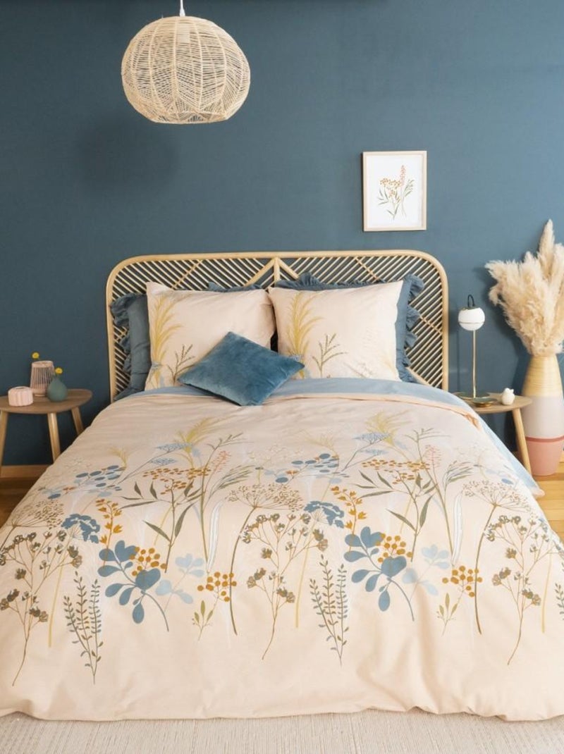 Housse de couette 260x240 + 2 taies HELIA 100% Coton 57 fils Multicolore - Kiabi