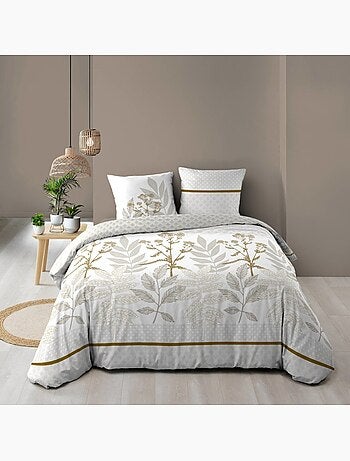 Housse de couette 260x240 + 2 taies RAONI 100% coton 57fils