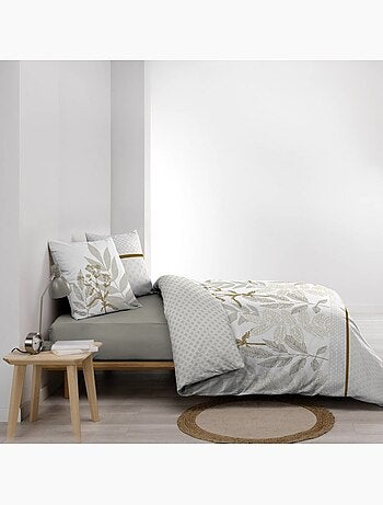 Housse de couette 260x240 + 2 taies RAONI 100% coton 57fils
