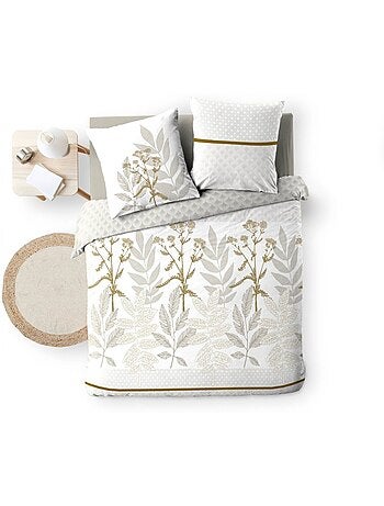 Housse de couette 260x240 + 2 taies RAONI 100% coton 57fils