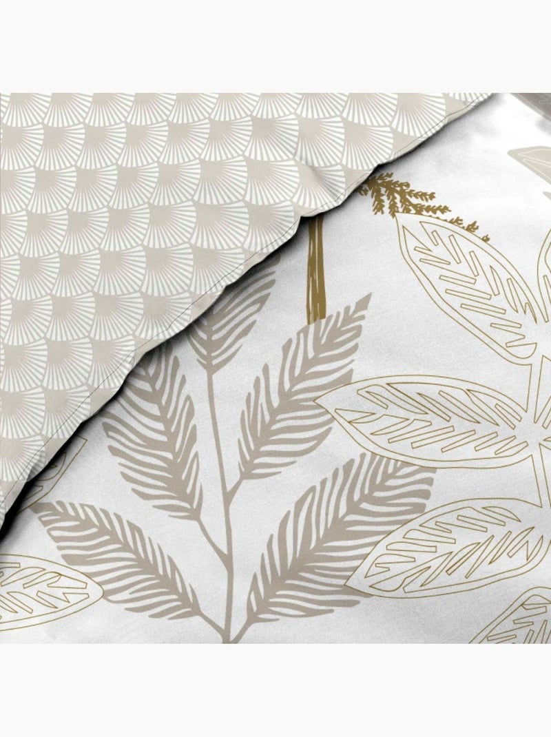 Housse de couette 260x240 + 2 taies RAONI 100% coton 57fils Blanc - Kiabi