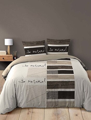 Housse de couette 260x240 + 2 taies SO NATURAL 100% coton
