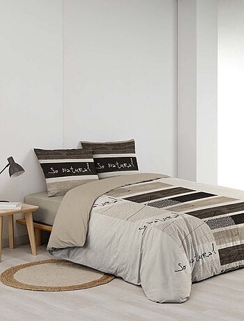 Housse de couette 260x240 + 2 taies SO NATURAL 100% coton